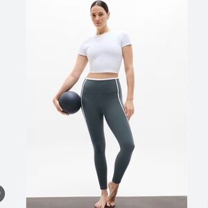 Athleta Elation Ultra High Rise 7/8 Legging Color Eden/Bright White Sz Med NWT